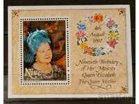 Niue 1990 Personalities/Elizabeth II Block 15€ MNH