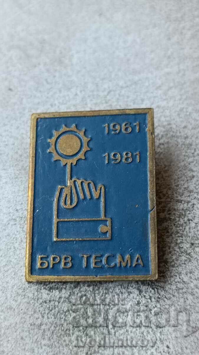 Значка 20 години БРВ ТЕСМА 1961 - 1981