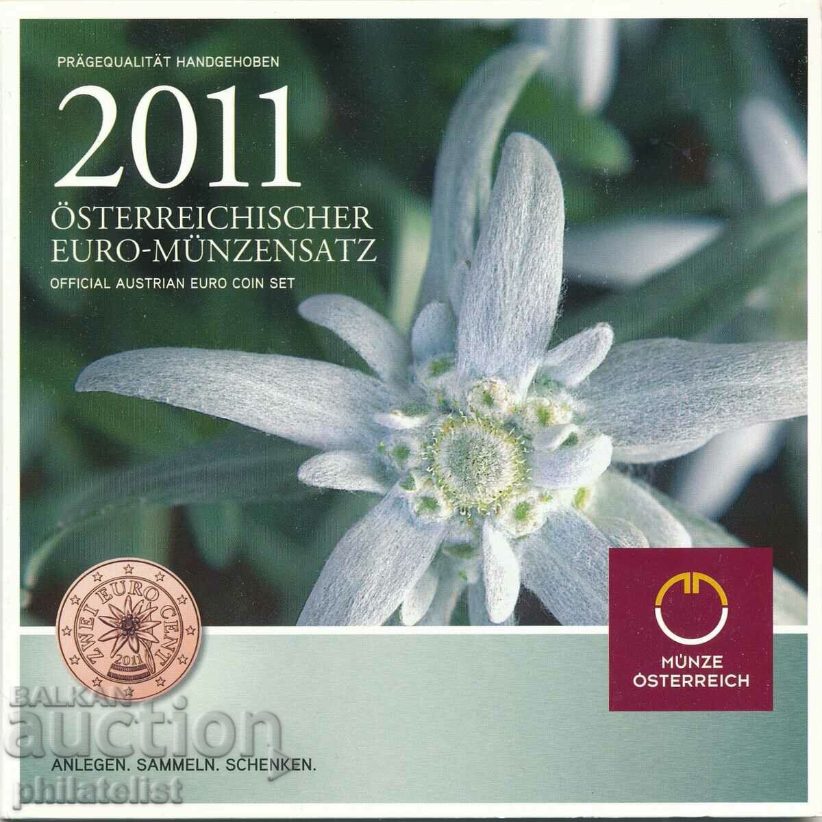 Австрия 2011 -Комплектен банков евро сет от 1 цент до 2 евро