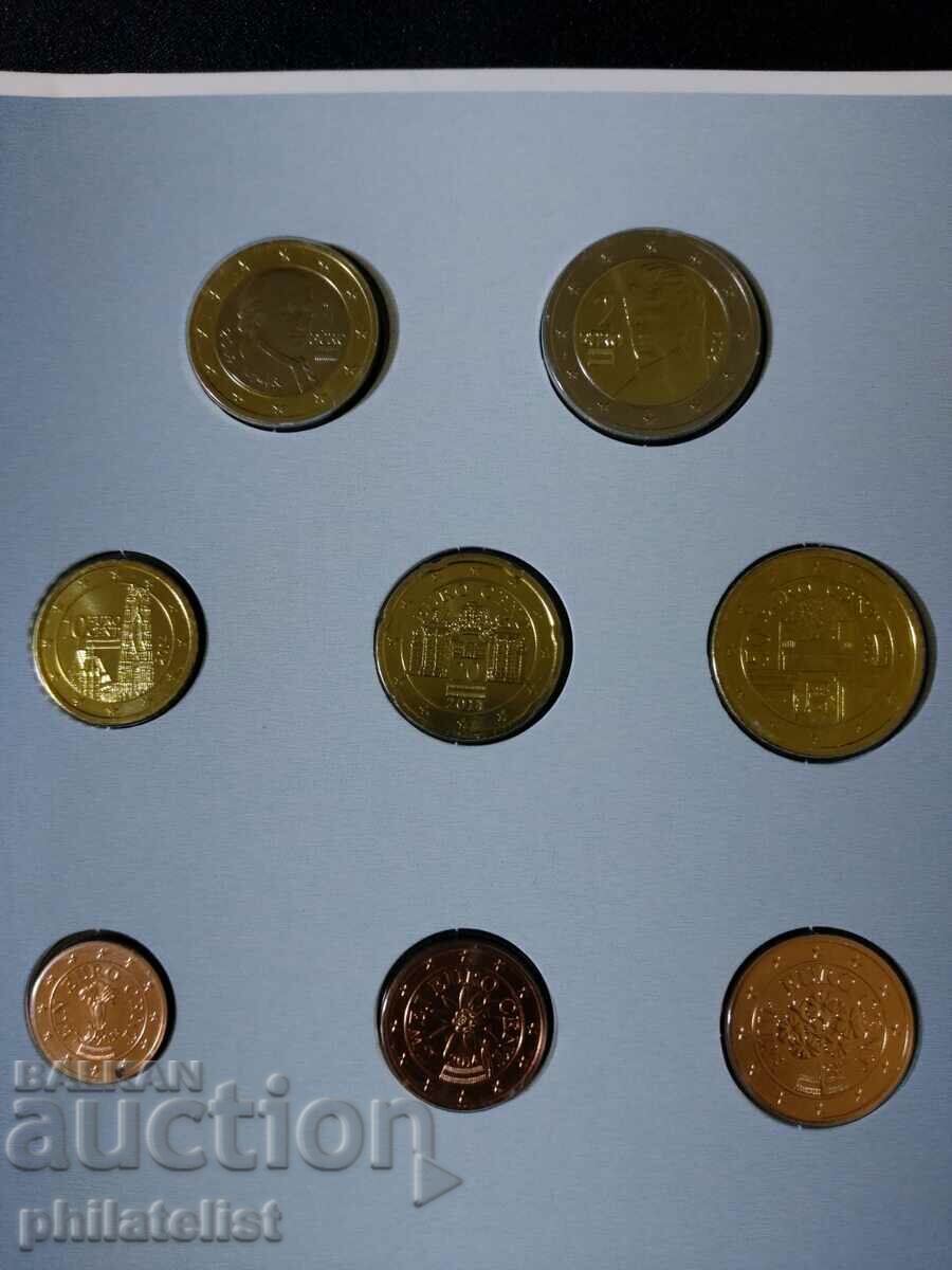 Auction  Austria 2014 -Complete bank euro set from 1 cent to 2 euros