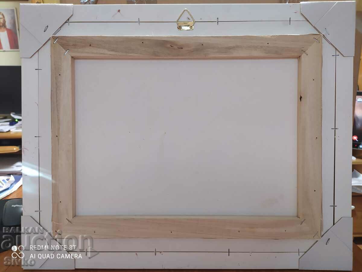 Delivery of Oil painting canvas vase with flowers and letter Delivery of Oil painting canvas vase with flowers and letter