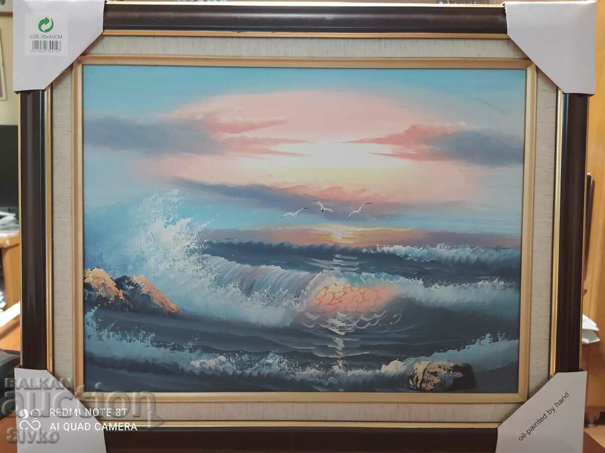 Картина масло платно море океан вълни