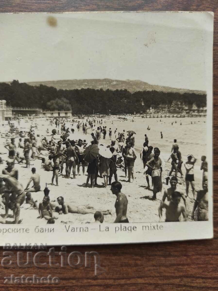 Auction Postal card Kingdom of Bulgaria - Varna. Mixed beach Auction Postal card Kingdom of Bulgaria - Varna. Mixed beach