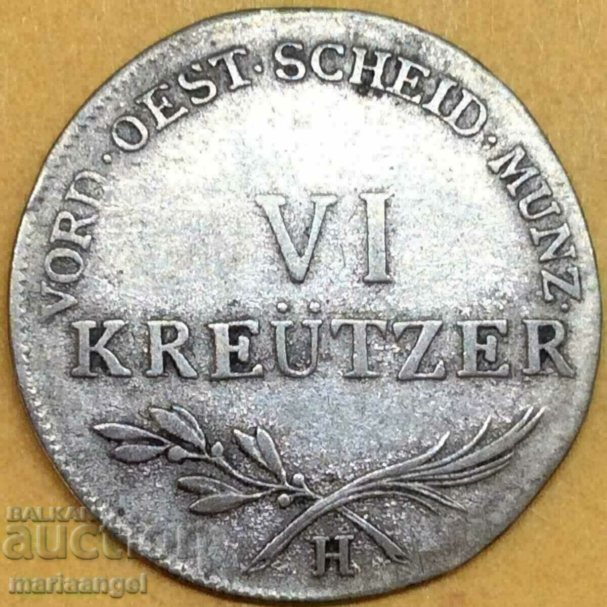 Austria 6 Kreuzers 1802 Burgau 22mm silver