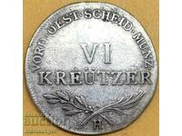 Австрия 6 кройцера 1802 Бургау 22мм сребро