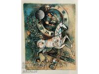 Lyubomir Yordanov-"The White Horse"-lithography-BZC!