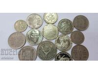 Lot 14 buc. Monede jubiliare bulgare, monedă - 2 BGN, 5 BGN