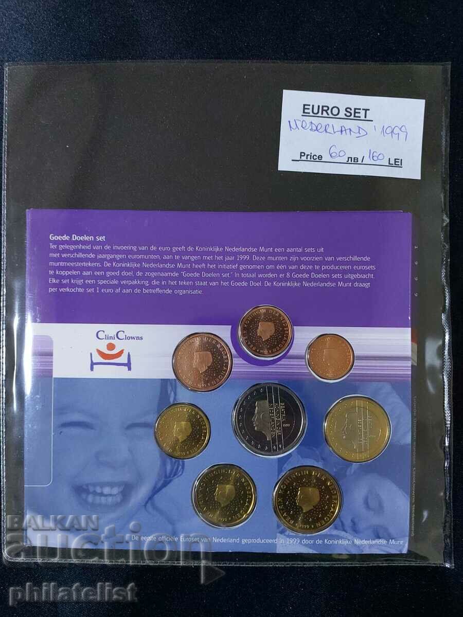 Olanda 1999 - banca euro stabilită de la 1 cent la 2 euro BU