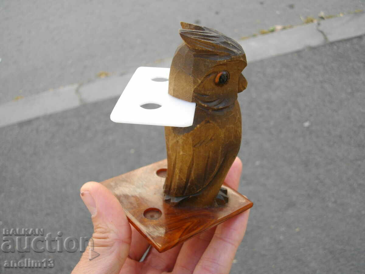 OLD OWL PENCIL WOOD CARVING with price 35.00 BGN | € 17.90