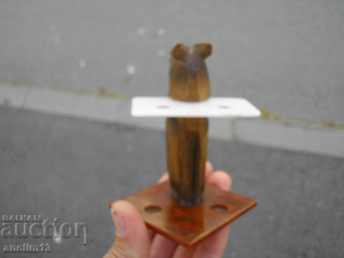 OLD OWL PENCIL WOOD CARVING - 5