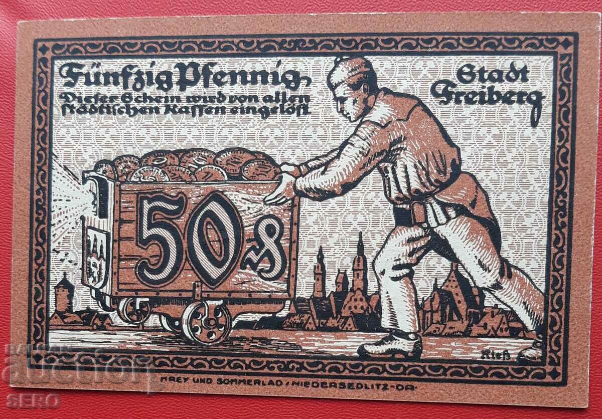 Banknote-Germany-Saxony-Freiberg-50 pfennig 1918