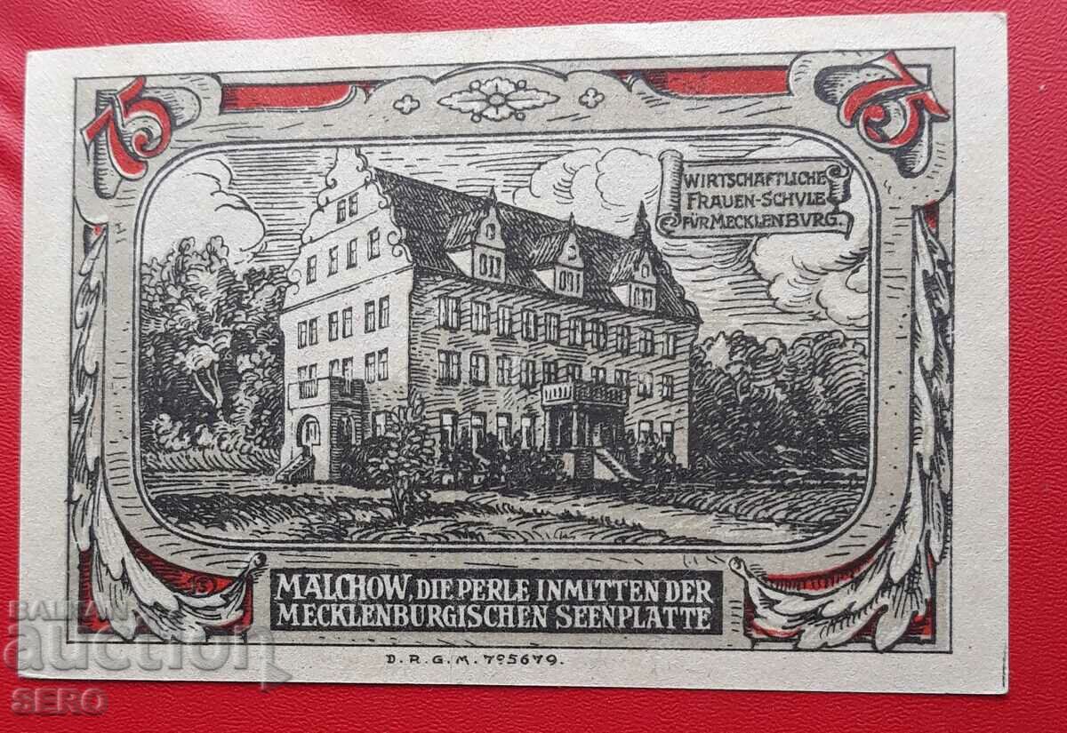 Banknote-Germany-Mecklenburg-Pomerania-Malchow-75 pfennig