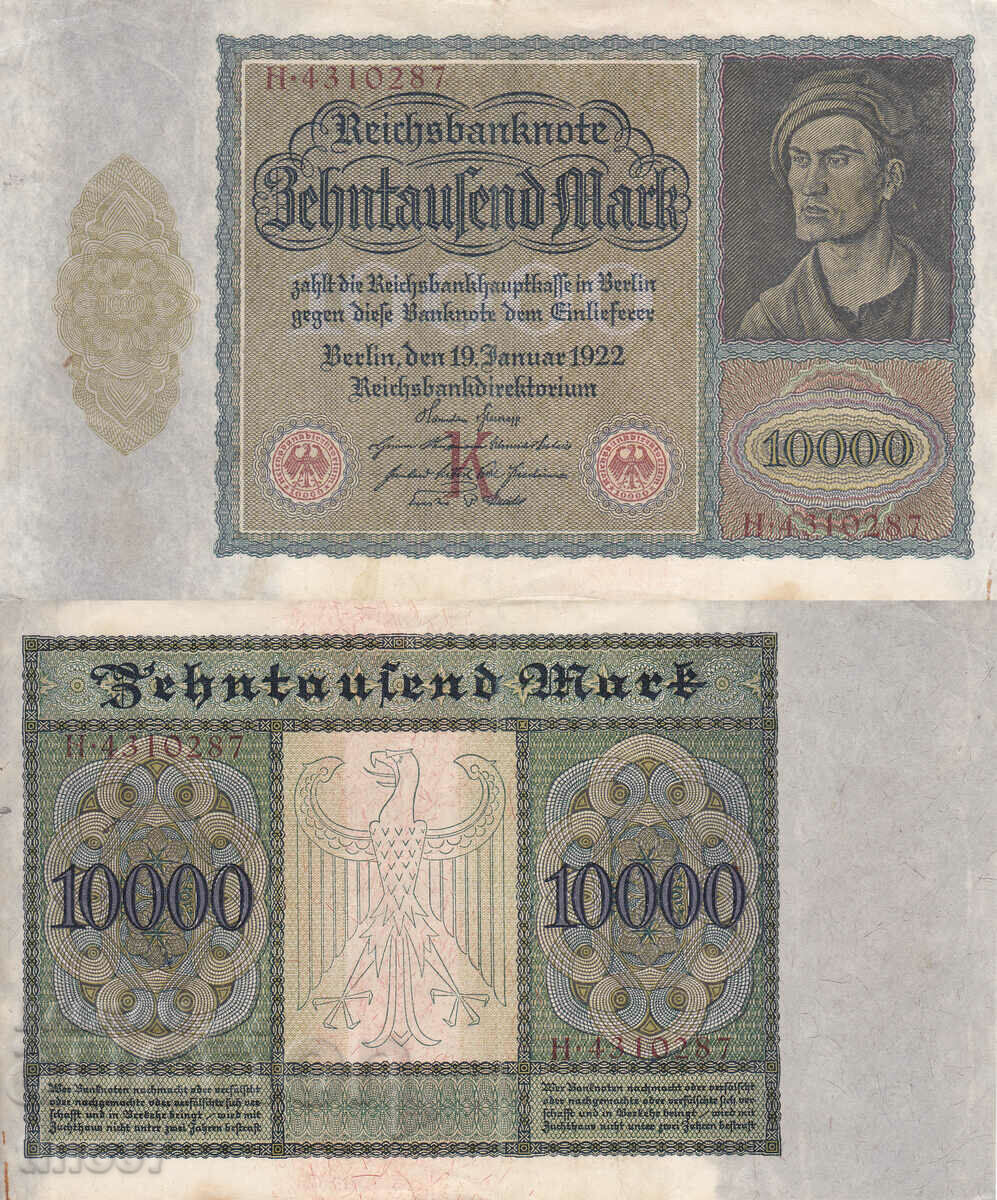 tino37- GERMANY - 10000 MARKS - 1922- XF