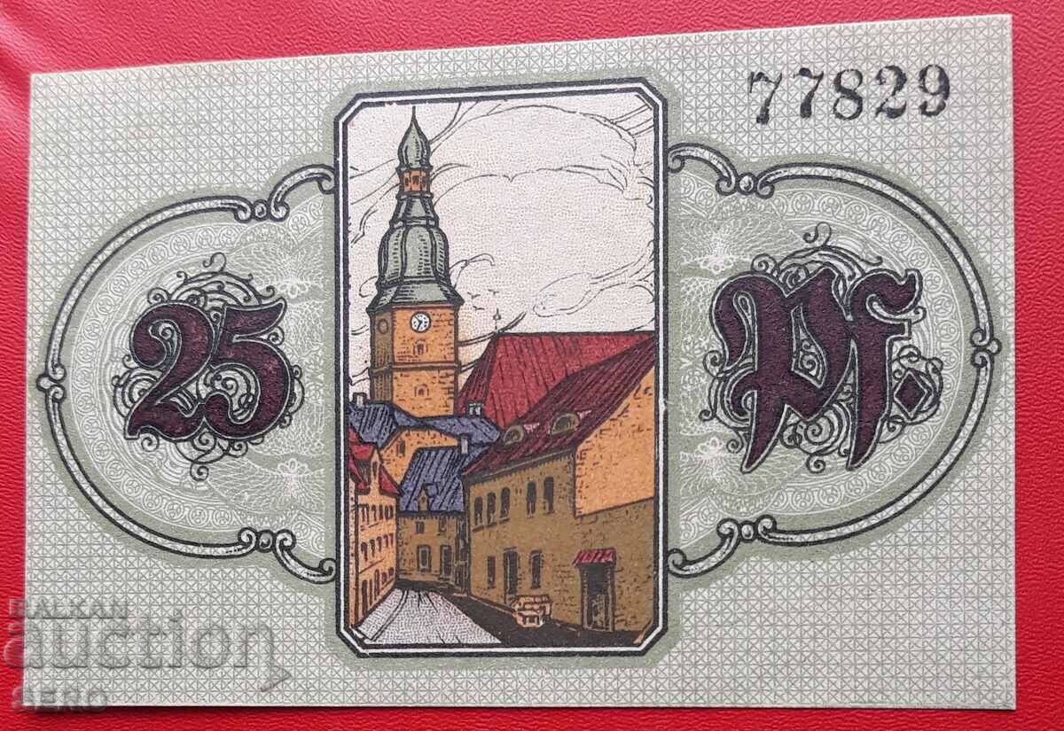 Bancnota-Germania-Bavaria-Wunsiedel-25 Pfennig 1918