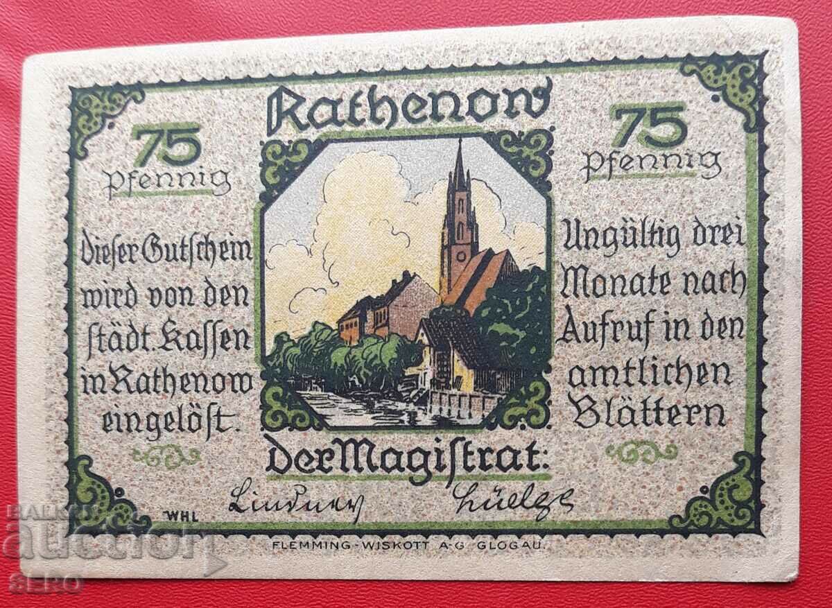 Bancnota-Germania-Brandenburg-Rathenau-75 pfennig