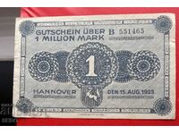 Banknote-Germany-Saxony-Hanover-1 million marks 1923