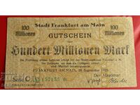 Bancnota-Germania-Hessen-Frankfurt pe Main-100.000.000 m.1923