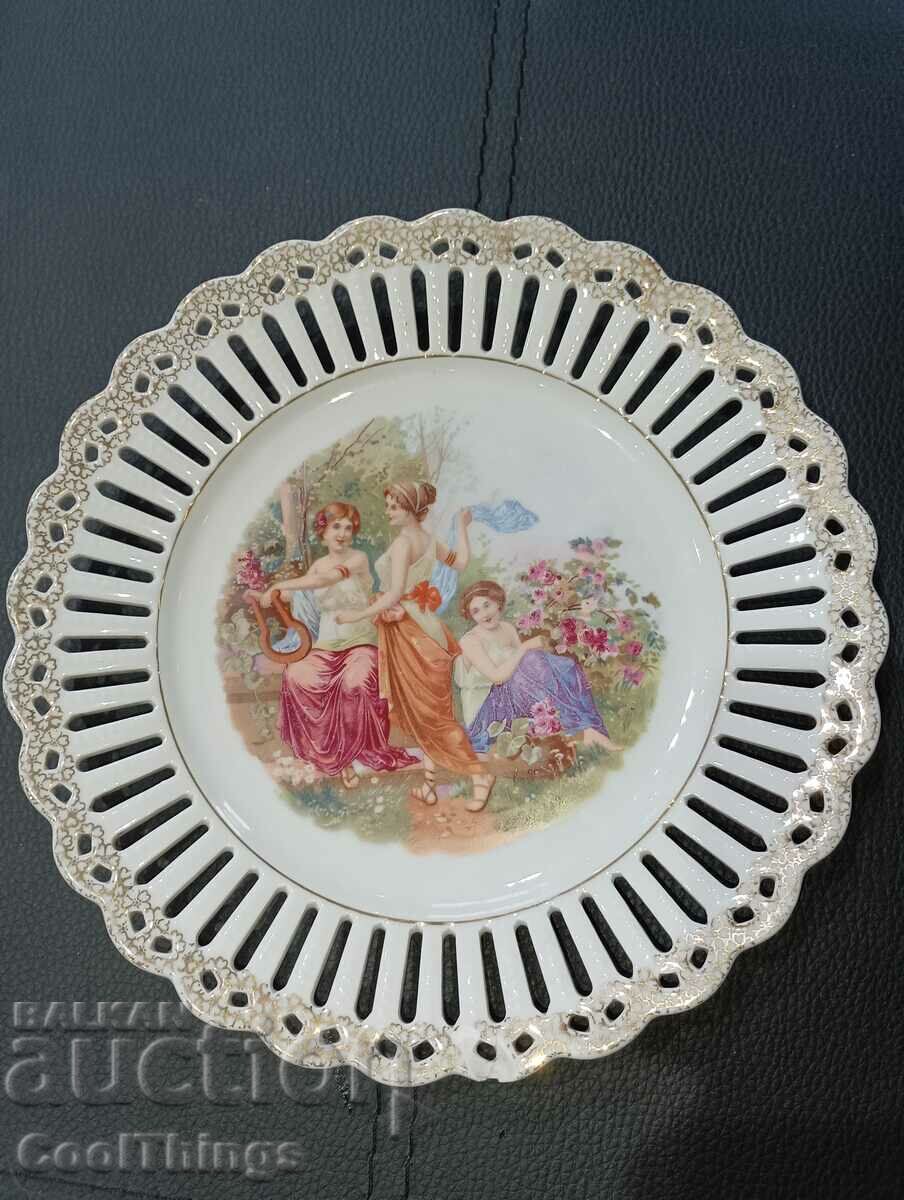 Decorative porcelain plate marked