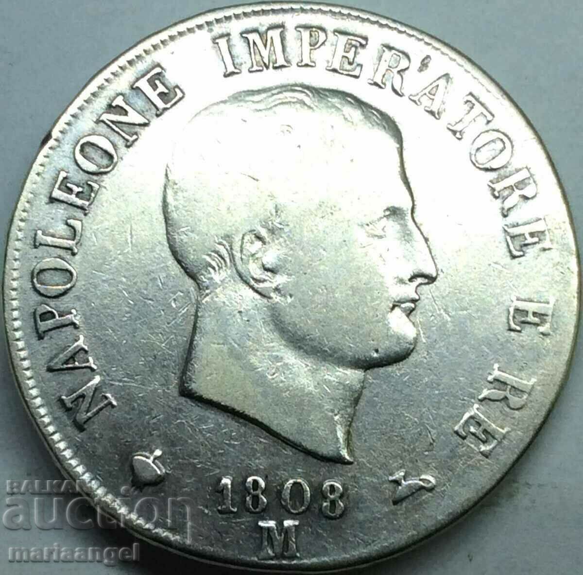 5 lira 1808 Italy Napoleon M - Milan silver