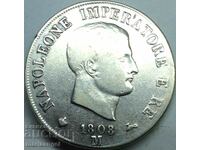5 lira 1808 Italy Napoleon M - Milan silver