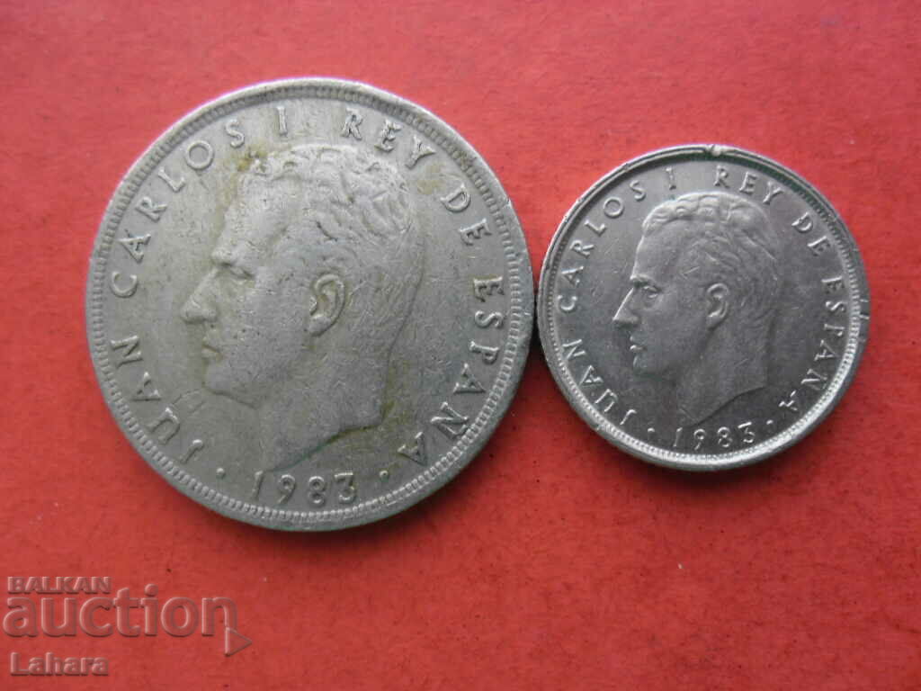 10 and 25 pesetas 1983. Spain with price 1.00 BGN | € 0.51