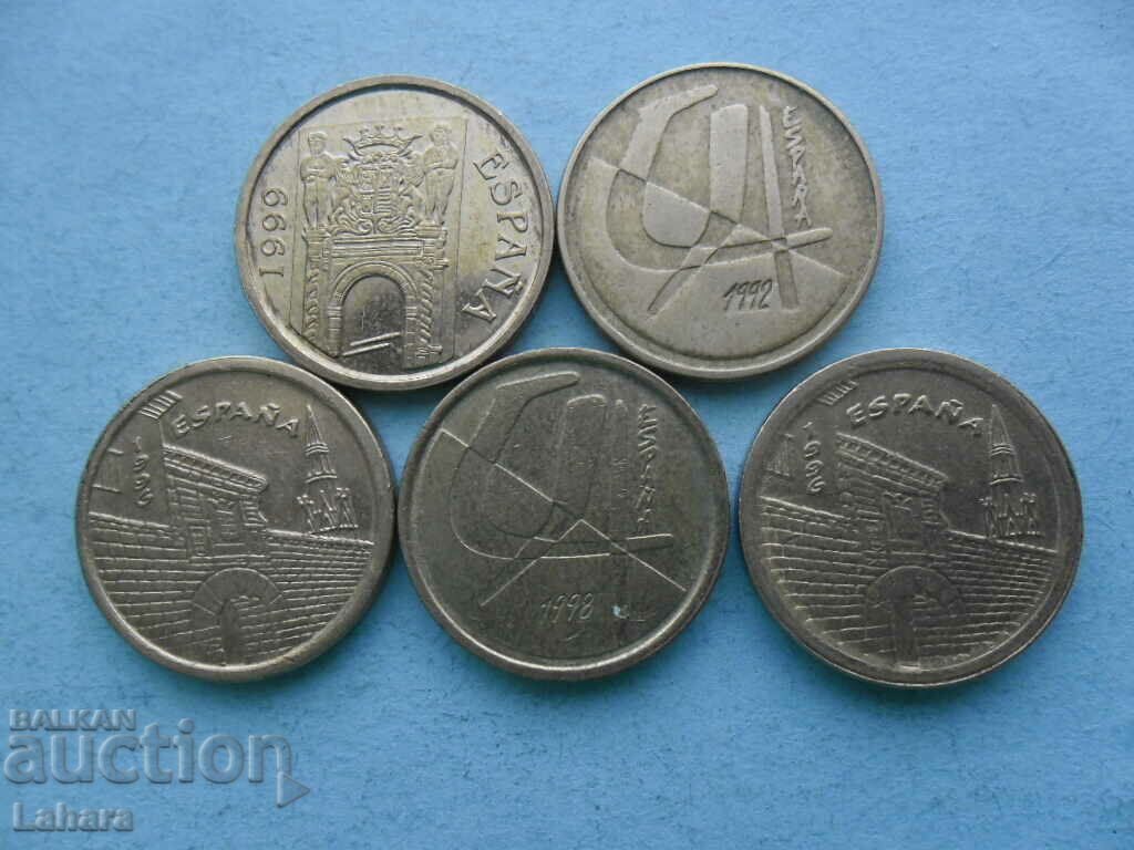 5 pesetas 1992, 96, 98, 99. Spania cu preț € 0.87 | 1.70 BGN 5 pesetas 1992, 96, 98, 99. Spania cu preț € 0.87 | 1.70 BGN