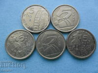 5 pesetas 1992, 96, 98, 99. Spain