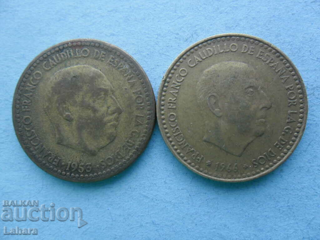 1 peseta 1953 and 1966. Spain with price 1.80 BGN | € 0.92 1 peseta 1953 and 1966. Spain with price 1.80 BGN | € 0.92