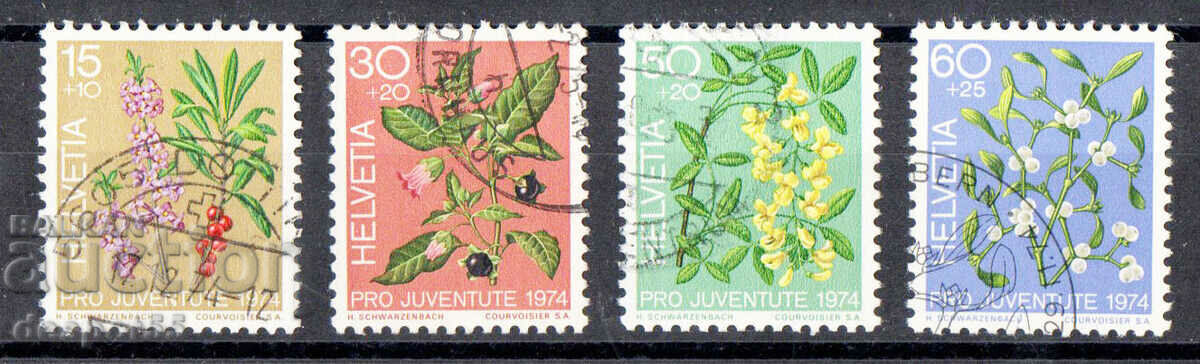 1974. Switzerland. Pro Juventute - Forest Flowers.