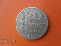 20 сентавос 1967 г. Бразилия