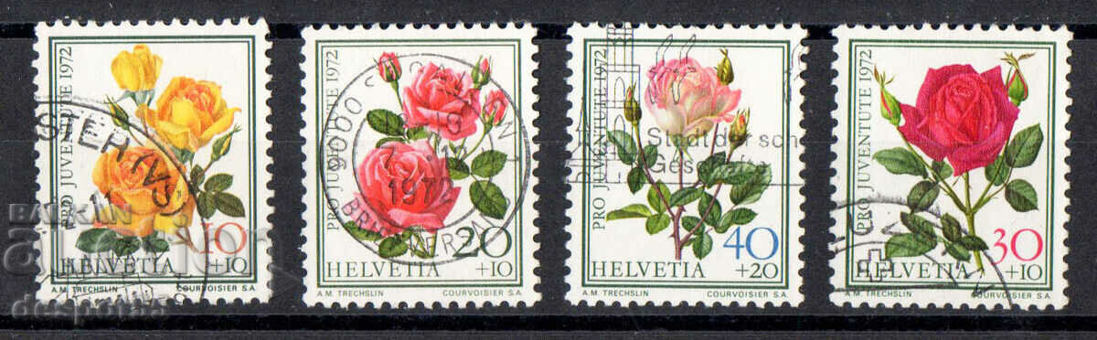 1972. Elveţia. Pro Juventute - Trandafiri.