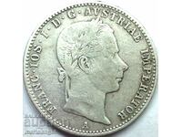 Austria 1/4 florin 1858 A - Viena Franz Josef Patină de argint