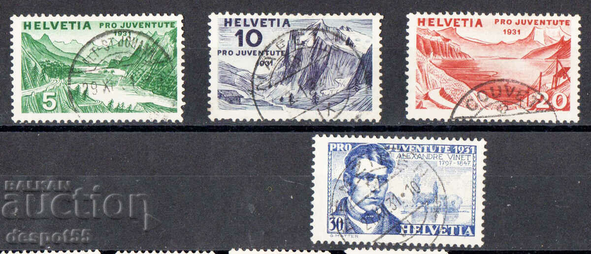 1931. Швейцария. Pro Juventute - Пейзажи - Александър Вине.