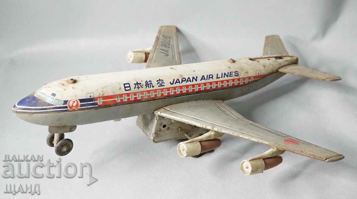 Old Japanese metal toy airplane model JAPAN AIR LINES