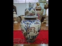 Beautiful antique Dutch porcelain bowl with lid