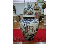 Beautiful antique Dutch porcelain bowl with lid