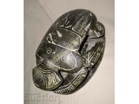 Old large stone scarab