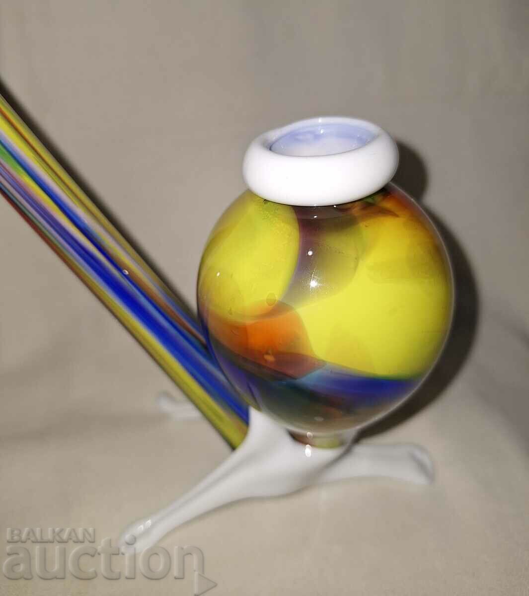 Glass designer colored plastic vase with price 45.00 BGN | € 23.01