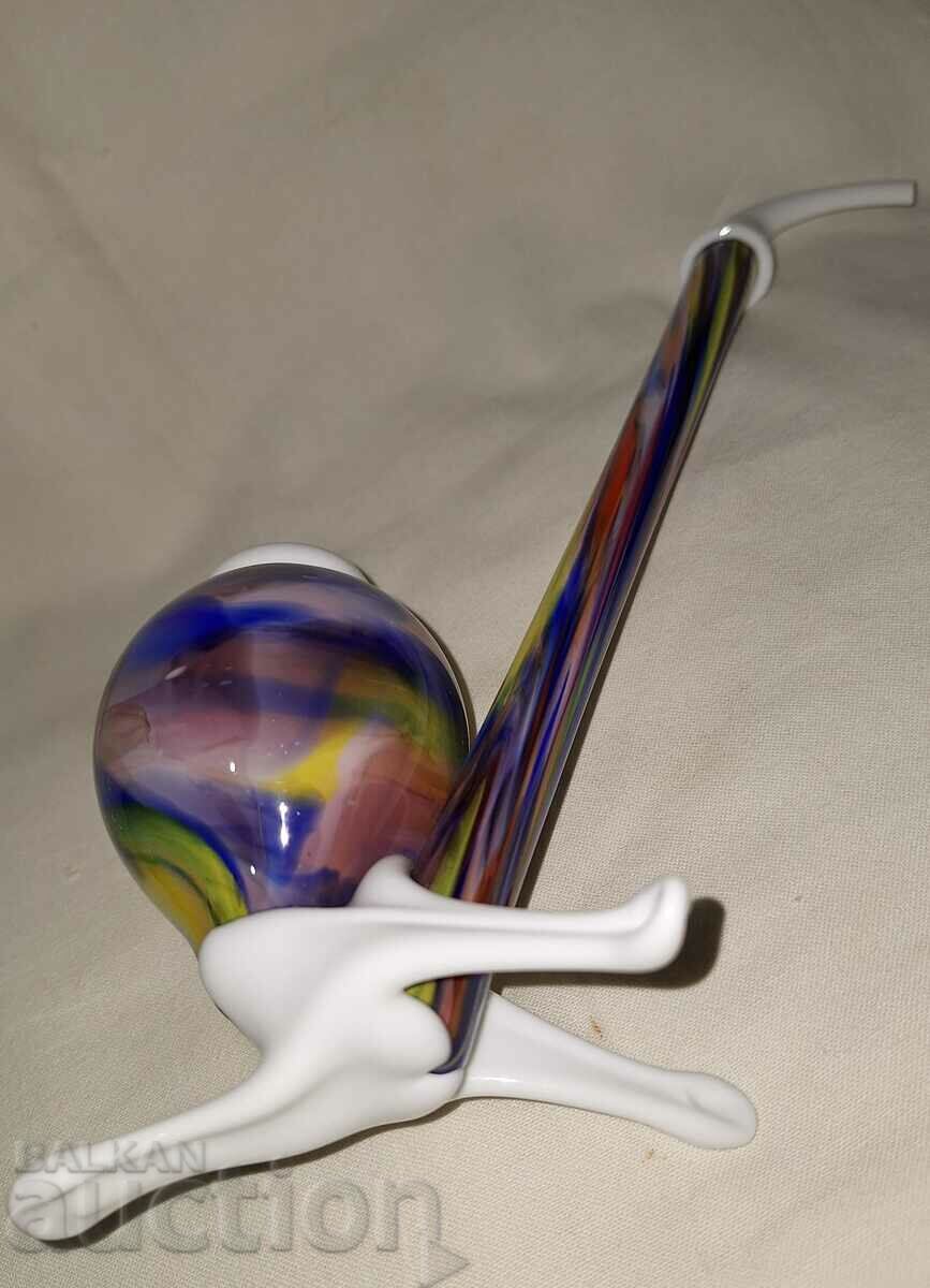 Glass designer colored plastic vase - 6