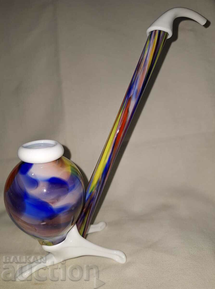 Glass designer colored plastic vase