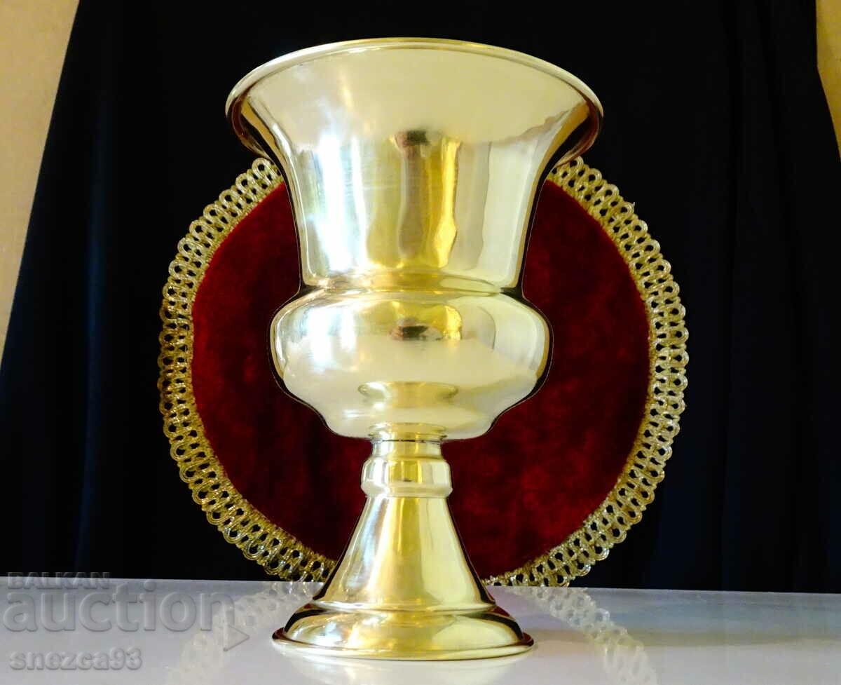 A magnificent Empire brass goblet.