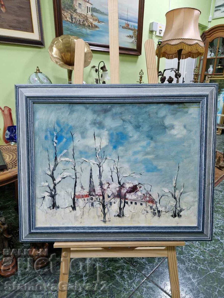 Great antique original oil on canvas painting