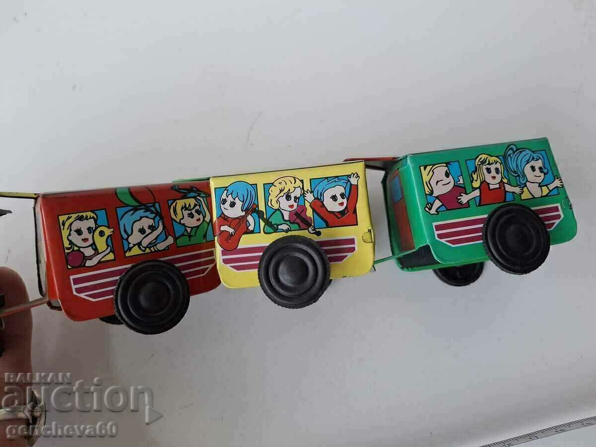 Mechanical tinplate old train with a bell - 7 Mechanical tinplate old train with a bell - 7