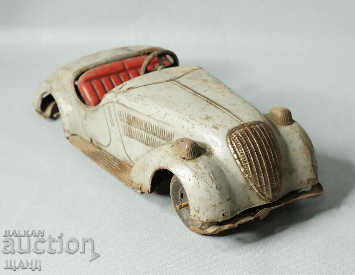 Стара Рядка метална  механична играчка модел ретро кола