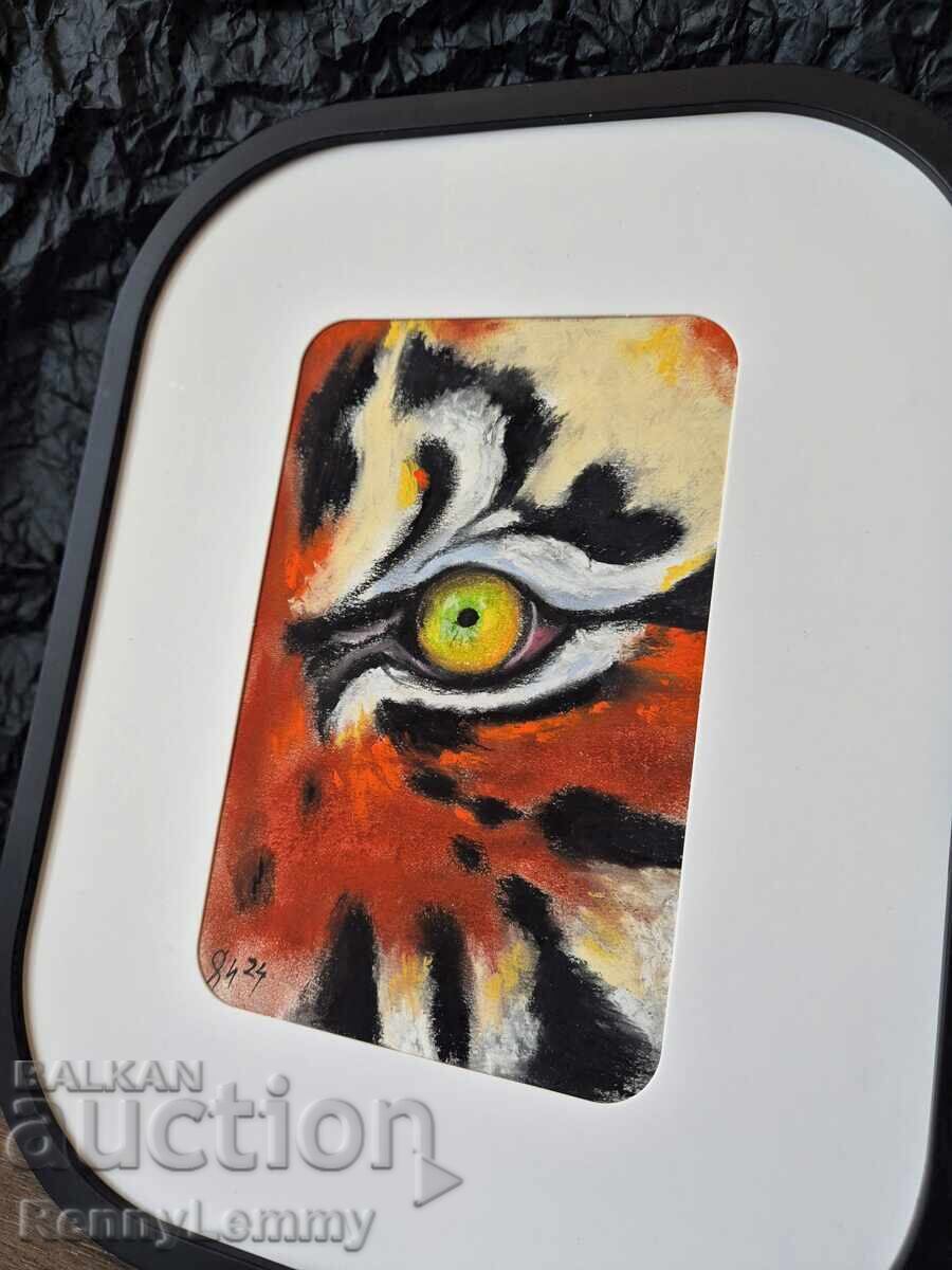 Tiger's Eye, original painting, miniature with price 45.00 BGN | € 23.01 Tiger's Eye, original painting, miniature with price 45.00 BGN | € 23.01