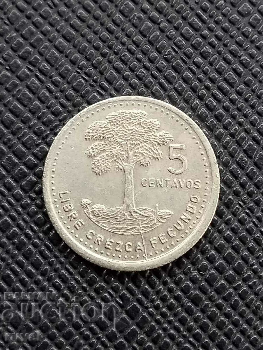 Guatemala 5 centavos, 1987