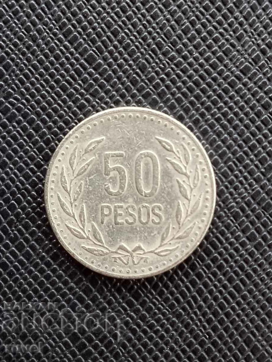 Colombia 50 pesos, 1991