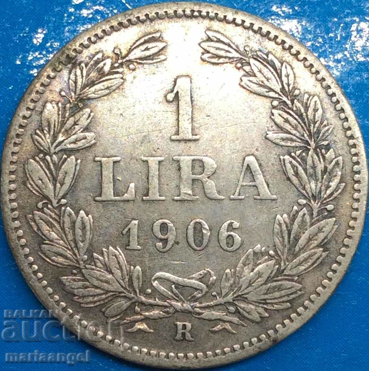 1 Lira 1906 San Marino Silver - Σπάνιο