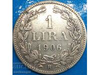 1 Lira 1906 San Marino Silver - Rare