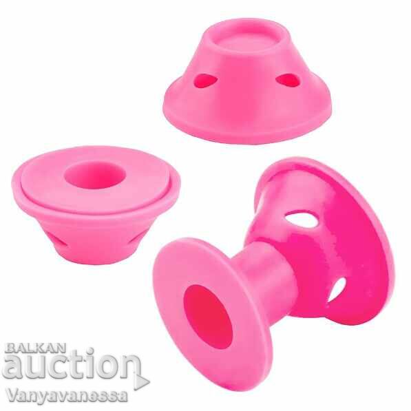 Set of 10 soft silicone hair rollers